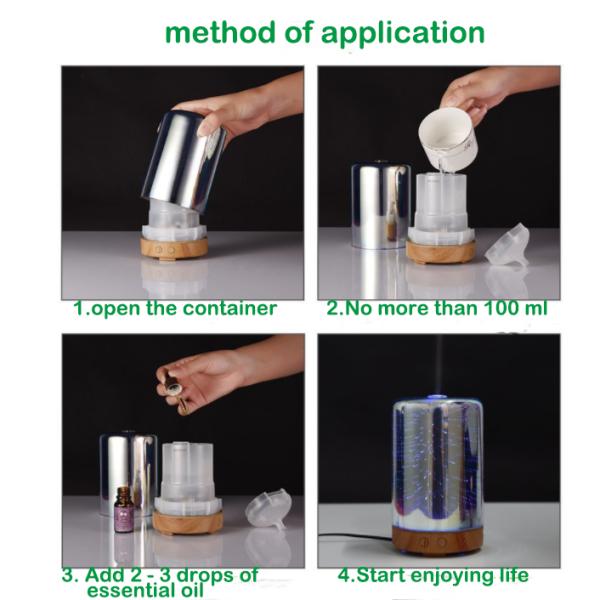 Round Glass Aromatherapy Room Fragrance Spray USB Humidifier With Fragrance Perfume