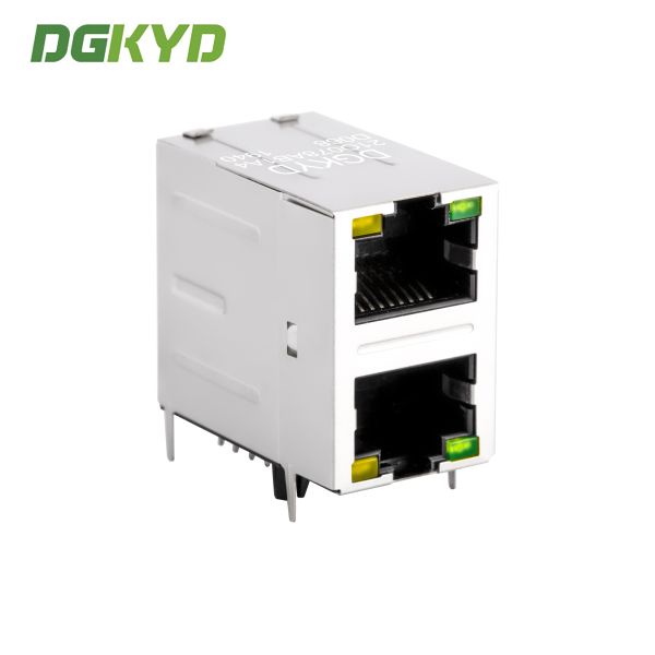 2x1 Dual Port RJ45 Connector 1000BASE-T Gigabit Ethernet with Filter