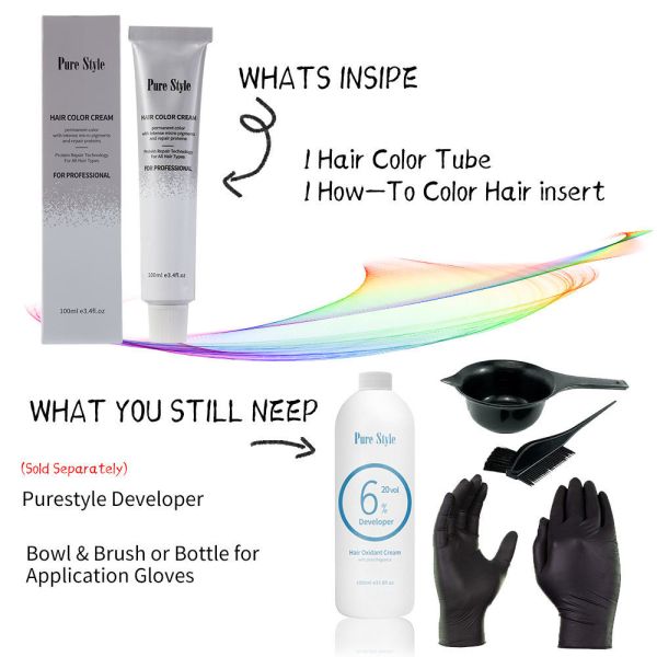 Professional Low Ammonia Natural Herbal Cream Hair Dye Non Allergic