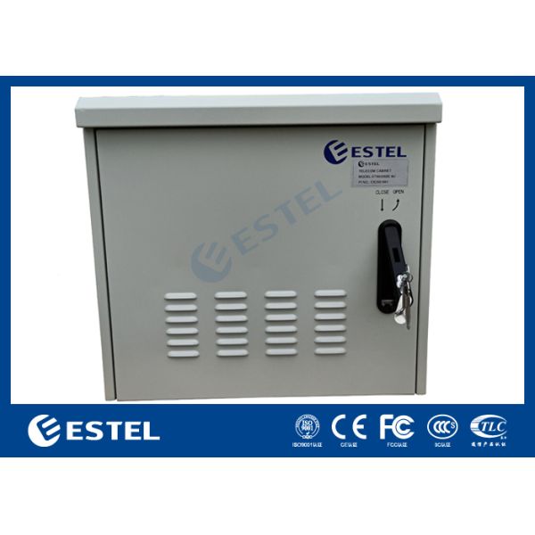 8U IP55 RAL7035 Outdoor Pole Mount Telecom Cabinet with Temperature Thermal Control