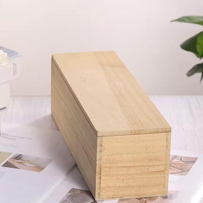 Hot Selling Wooden Compartmentalized Tea Gift Packing Box with Cover Desktop Items Storage Box Solid Wood Household Sorting Box