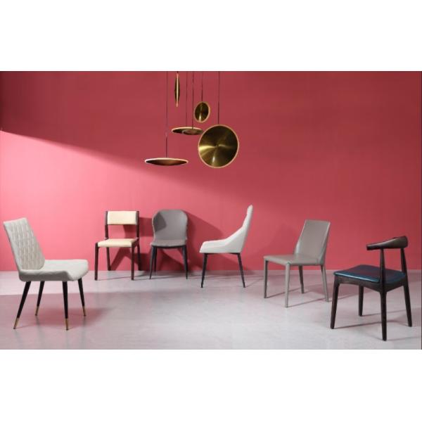 Modern Dining Room Set Sitting Chairs Stainless Steel Base Dining Table Sets