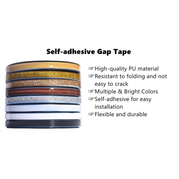 Self-Adhesive Ceramic Tile Gap Tape Mildewproof Decorative Edges Strip Corner Side Stickers Custom Cutting Service