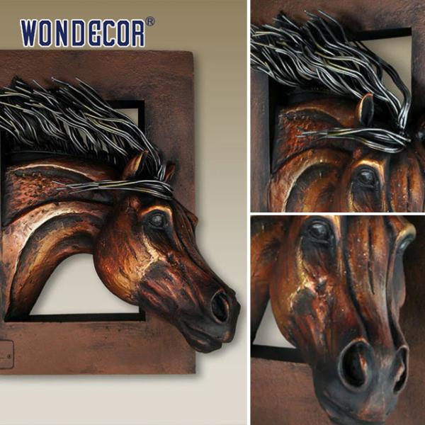 Лошадиная абстрактная металлическая скульптура на стене Медная отделка помещений