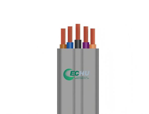 ECHU 5 Core flat elevator cable, CCC & CE certificated traveling Cable