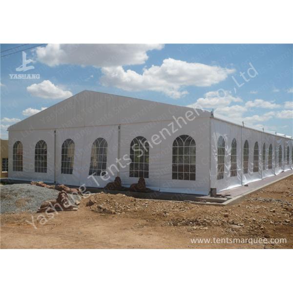 Transparent PVC Windows Hard Aluminium Frame Tents , metal frame tent 15m by 30m