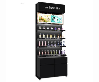 O armário de exposição luxuoso do perfume, armário de exposição preto da fragrância fácil monta