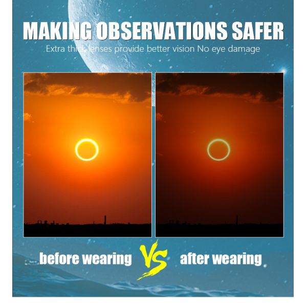 Solar Eclipse Glasses Certified Safe Shades for Direct Sun Viewing Approved 2024