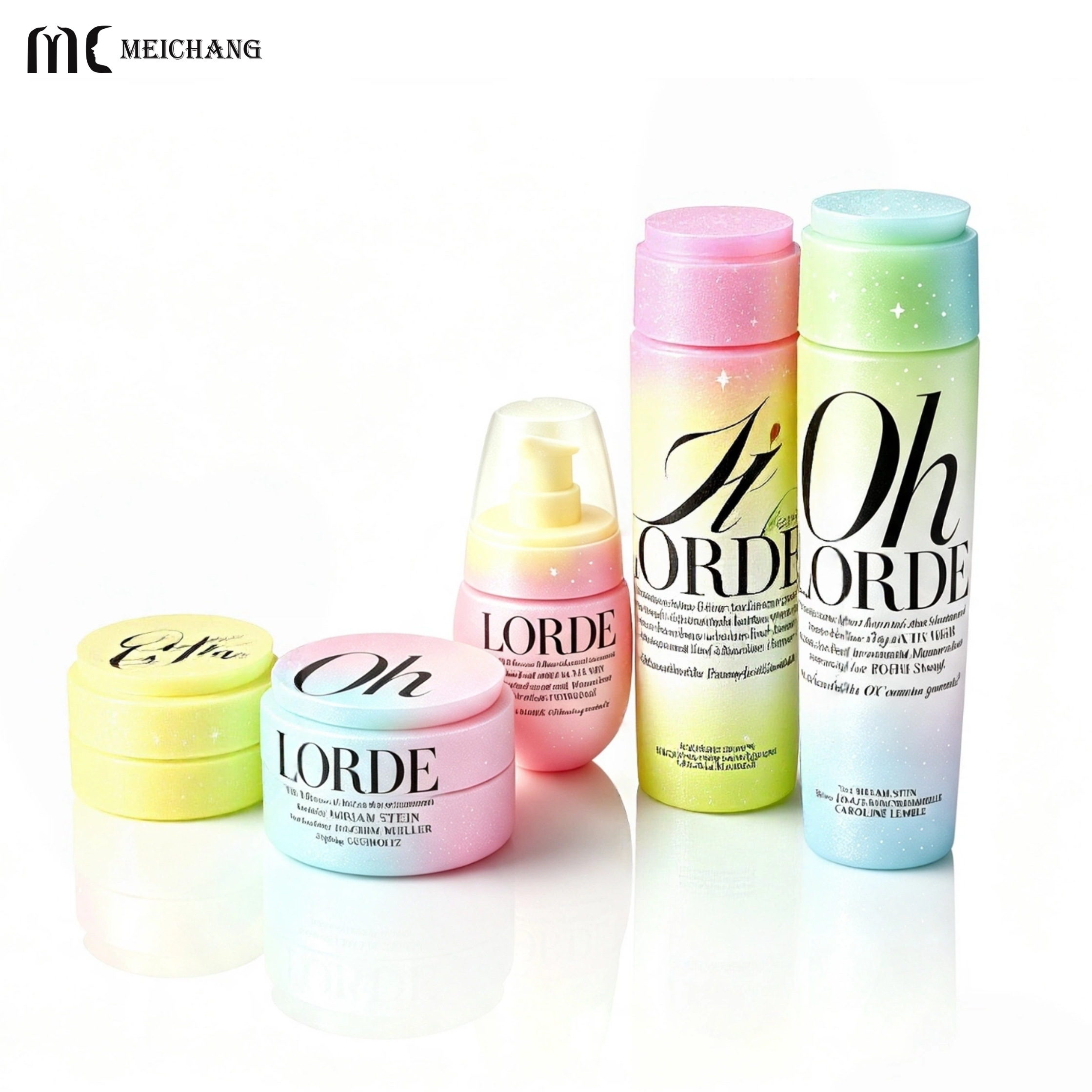 30g/50g/30ml/50ml/90ml/110ml Premium Glass Skincare Packaging Set with Creative Caps Multi-Size Glass Bottles & Cream Jars(MC-326)