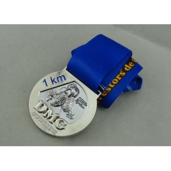 DMG Ribbon Medals by Zinc Alloy Die Casting Full 3D with Silver Plating