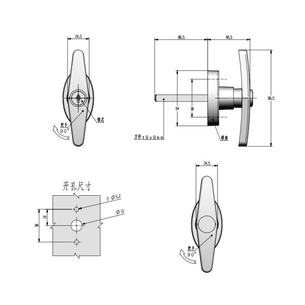 Stainless Steel T Handle Lock