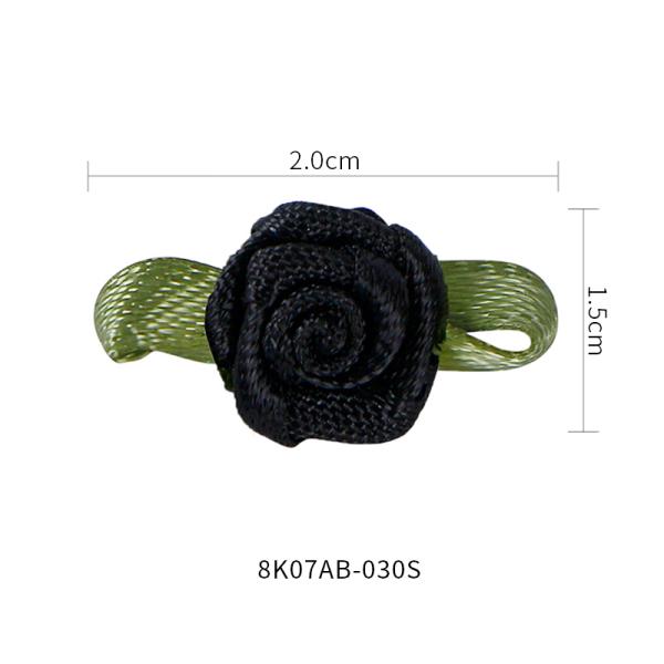 MSD Mini Ribbon Roses Artificial Fabric Flowers with Green Leaves Mixed Color Rosettes for Garment Decoration