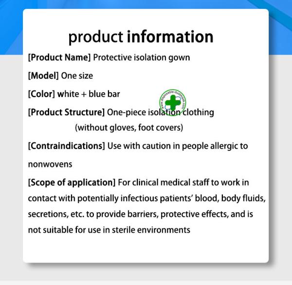 Disposable epidemic prevention supplies medical protective clothing isolation clothing conjoined hooded whole body
