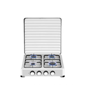 Durable Four Burner Gas Stove with Stainless Steel Surface and Easy Ignition Suitable for Commercial Kitchens and Restaurants