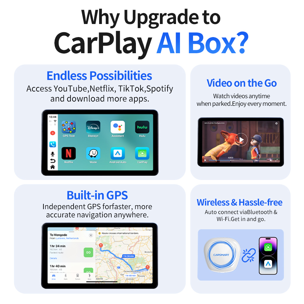 Universal SM6350 Android Ai Adapter Carplay Box Dual Screen Usb Plug And Play