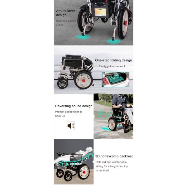 Disabled Electric Medical Transport Wheelchair With Remote Control Homecare