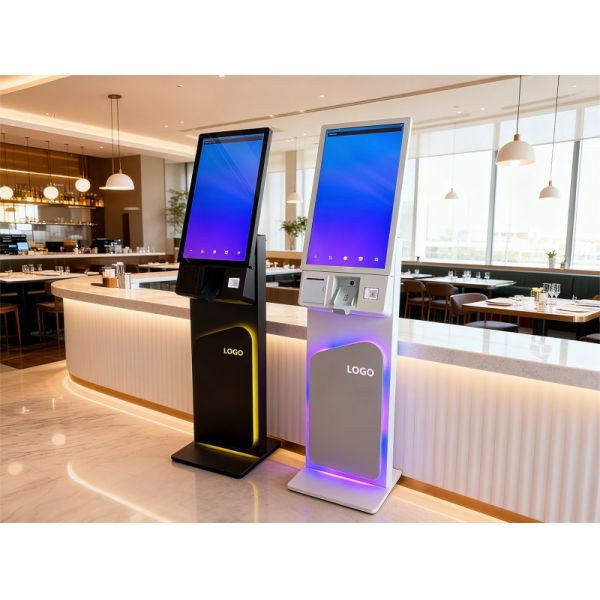 27/32 Inch Floor Standing Touch Screen Self Service Kiosk with 1920X1080 Resolution for Self Ordering and Interactive Use