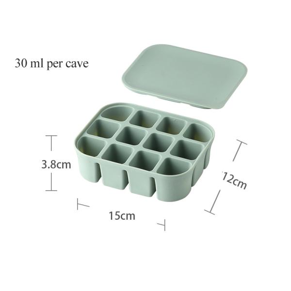 Silicone Baby Food Storage Container Rectangle Shape Microwave Safe BPA Free Reusable