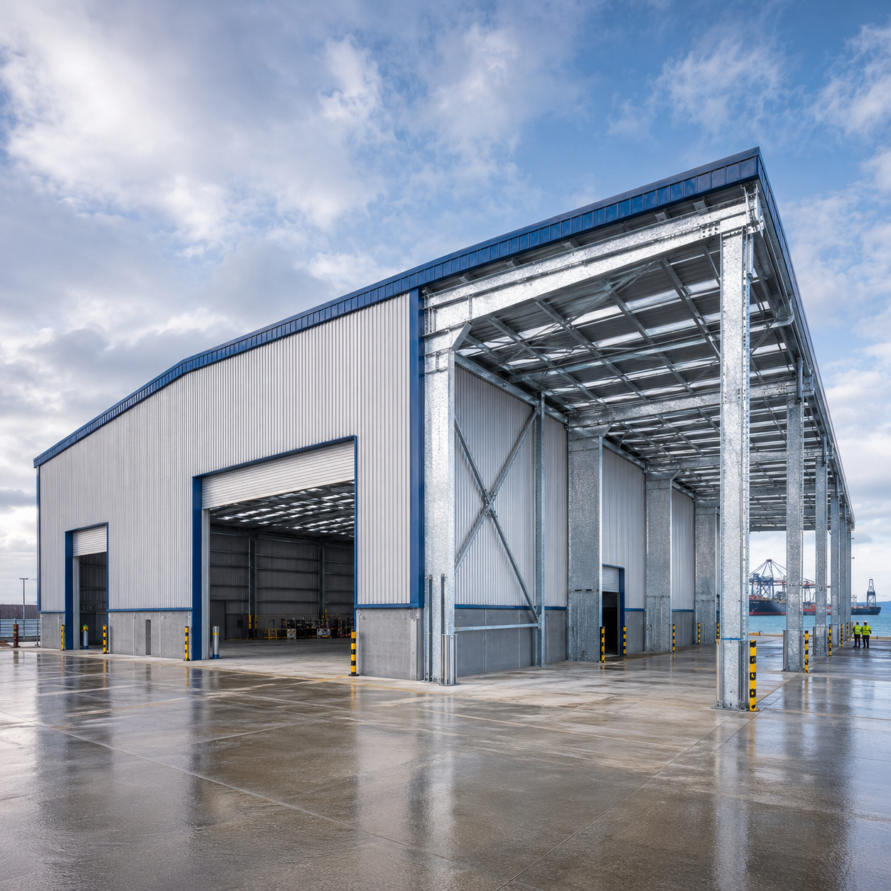 Q355 Steel Frame Warehouse Hot Dip Galvanized Structure for Corrosion Resistant Storage