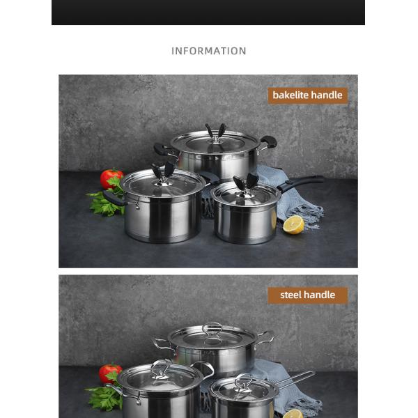 Amazon Multifunctional Kitchen Cookware Silver Cooking Pot Set Stainless Steel Pans And Pots Set With Lid