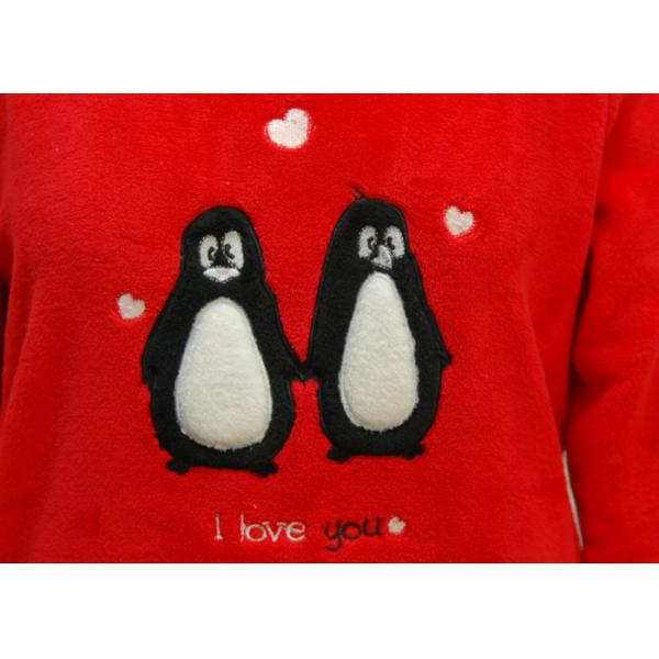 Fancy Funny Womens Christmas Pajama Sets , Red Womens Flannel Pajamas Sets