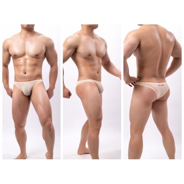 Mens Briefs Underwear 3D Pouch Low Rise Sexy T Back Thong Breathable Underpants