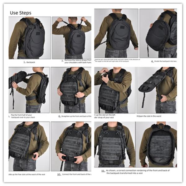 500D Nylon Military Ballistic Armor Vest Multifunctional 32*46cm