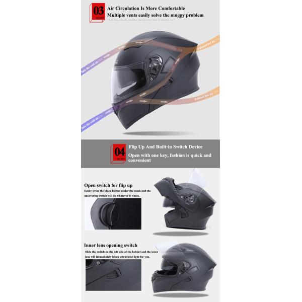 High Strength ABS Snowmobile Motorcycle Helmet with Double Visor Durable and Versatile
