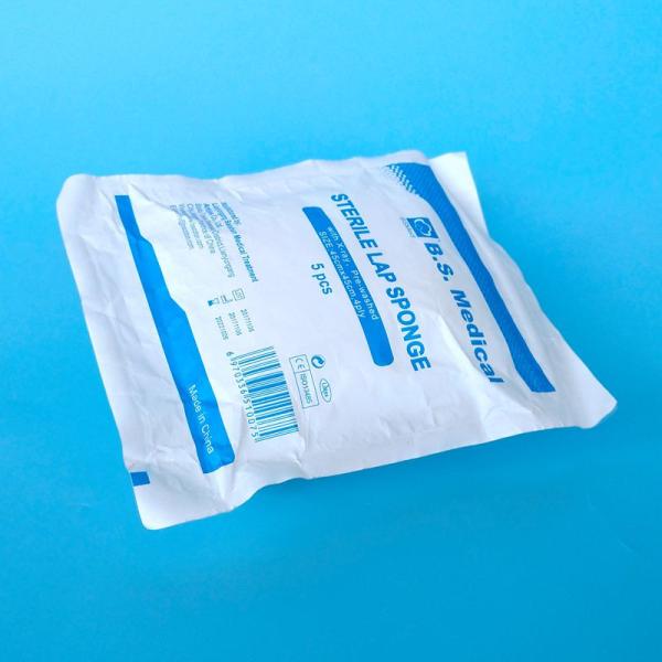 Acessórios de cirurgia abdominal absorvente 5pac/bolha com papel de embrulho médico azul
