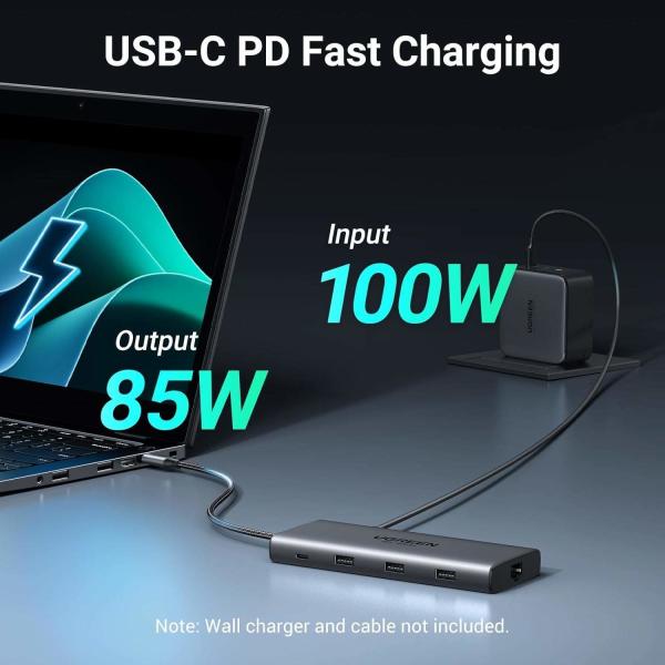 Revodok Pro 210 Docking Station 10 in 1 USB C Dock Dual HD-MI 4K@60Hz Single 8K@30Hz 100W PD 5Gbps USB C and USB A Port