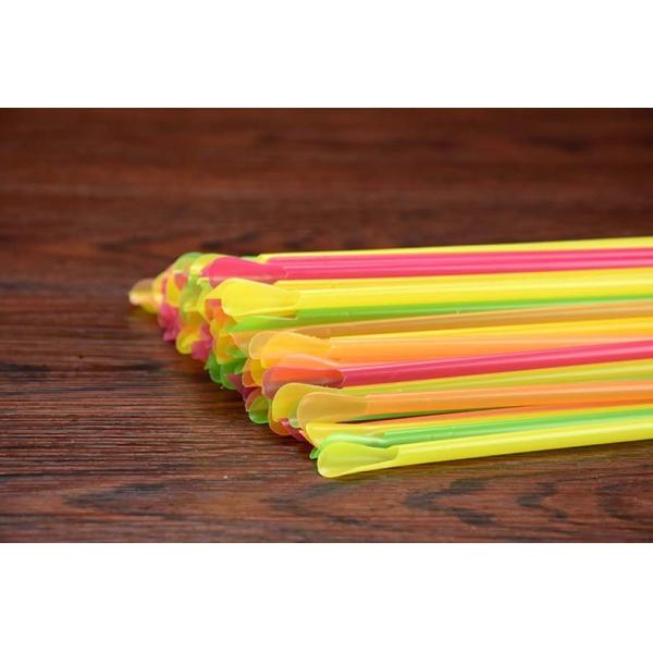 disposable plastic Spoon Straws  for slush syrup for Milkshake Straw plastic straws