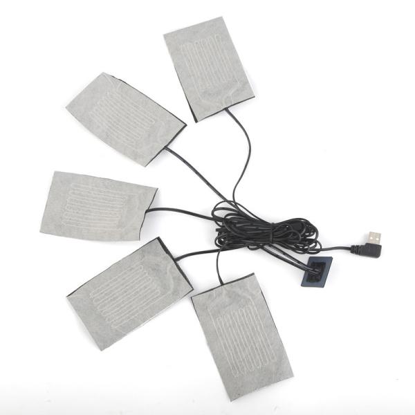 Os elementos de aquecimento calorosos da fibra do carbono da almofada da bateria 5V recarregável para a roupa golpeiam almofadas de tapete do lenço