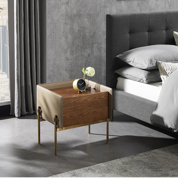 Solid Steel High Leg Nightstand Simple and Modern Storage Cabinet for Mini Bedroom
