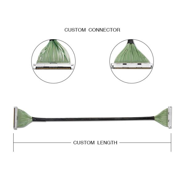 Coaxial micro de la echada del cable 0.5m m de la informática de DF80D 40P 0.5SD Lvds