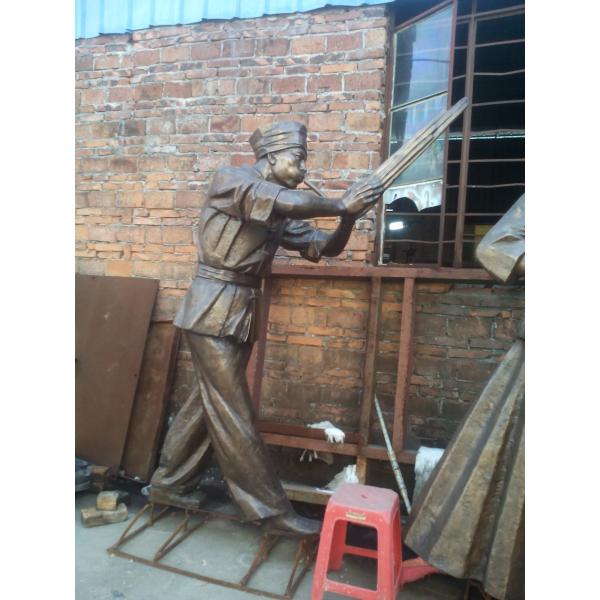 Silver Resin Famous Portrait Sculpture Indoor Hall Life Size Bronze Sculpture