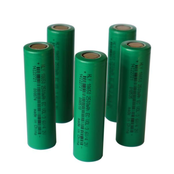 Customized 18650 2500mAh Rechargeable Solar Battery 3.6V For Golf Carts