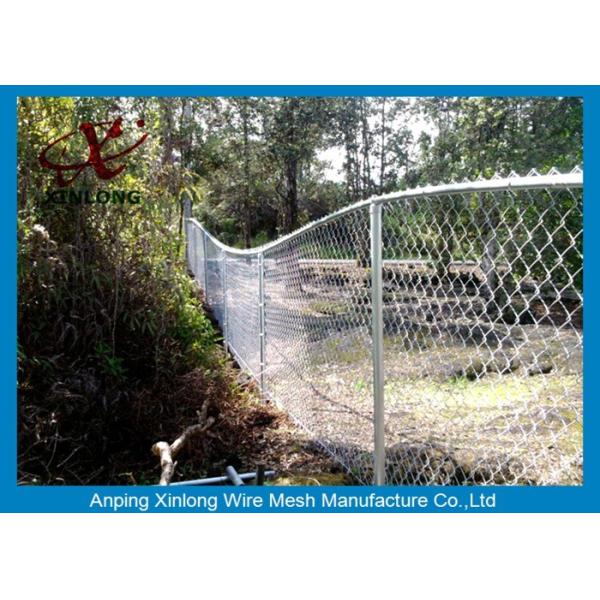 Decorative School Playground Galvanized Chain Link Wire Fence , Chain Wire Fencing