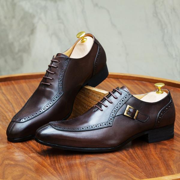 Embossing Patent Leather Men Formal Dress Shoes Marrom ODM aprovado