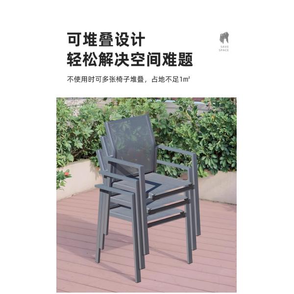 Outdoor Table and Chairs, Courtyard Patio Nordic Light Luxury, Villa Modern Minimalist Leisure Set, Sunproof & Waterproof Terrace Furniture Area