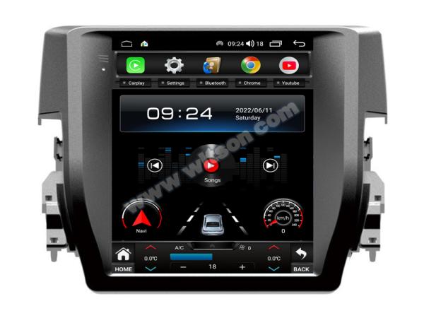 9.7'' Tesla Vertical Screen For Honda Civic 2016- 2018 Android Car Multimedia Player