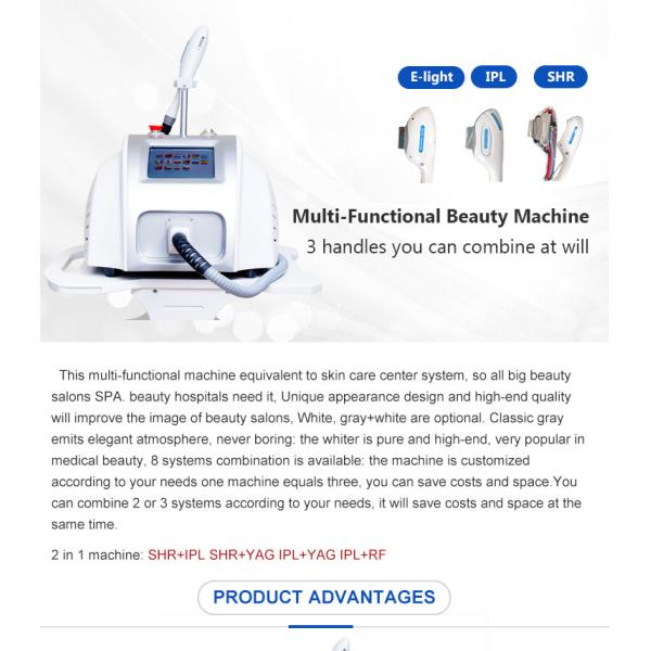 Машина 2 Handpiece удаления волос Shr подмолаживания кожи LCD