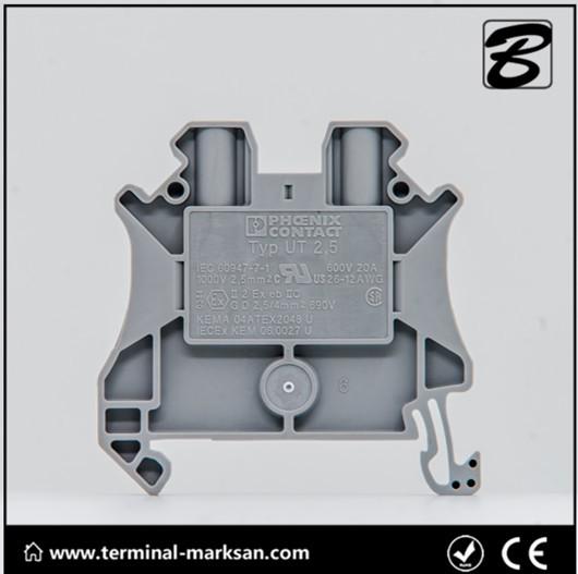 UT 2.5 Chinese screw connection feed through euro gray terminal block for Phoenix contact