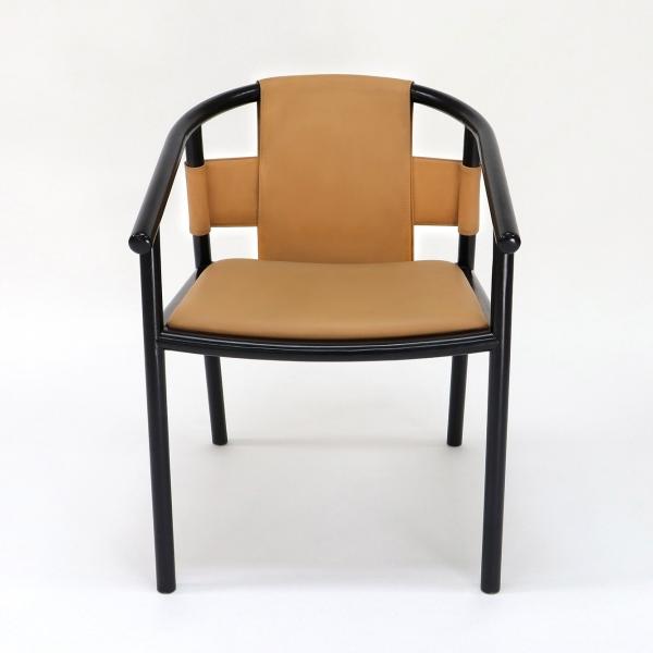 Vintage Luxury Artistic Customized PU Leather Upholstery Solid Wood Dining Chair for Restaurant Specific