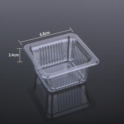 Bolha plástica Tray Food Grade do ANIMAL DE ESTIMAÇÃO claro descartável do Mooncake 6.8*6.8*3.4cm