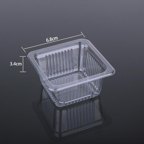 Bolha plástica Tray Food Grade do ANIMAL DE ESTIMAÇÃO claro descartável do Mooncake 6.8*6.8*3.4cm