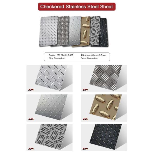 SS304 Нержавеющая сталь Чекированная плита 5 мм 6 мм Декоративный листок из нержавеющей стали