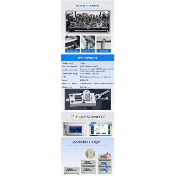 250mlx60 500mlx40 CO2 Orbital Shaker Incubator 1000mlx24 2000mlx15 5000mlx7 / Model ST-213R