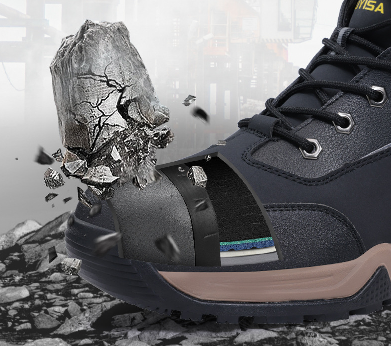 Men's High-Top Safety Work Shoes SRC Non-Slip Steel Toe Puncture-Resistant Water-Resistant Soft Sole Protective Footwear