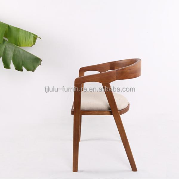 Silla de madera natural/de nuez moderna, sencilla para el hogar, comedor, bar, silla de cuero de PU para la venta