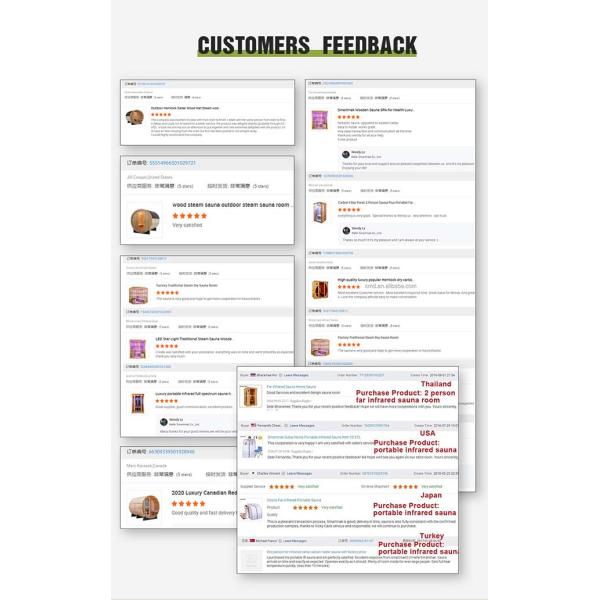 3 Person Bluetooth Compatible Wooden Steam Infrared Sauna For Home